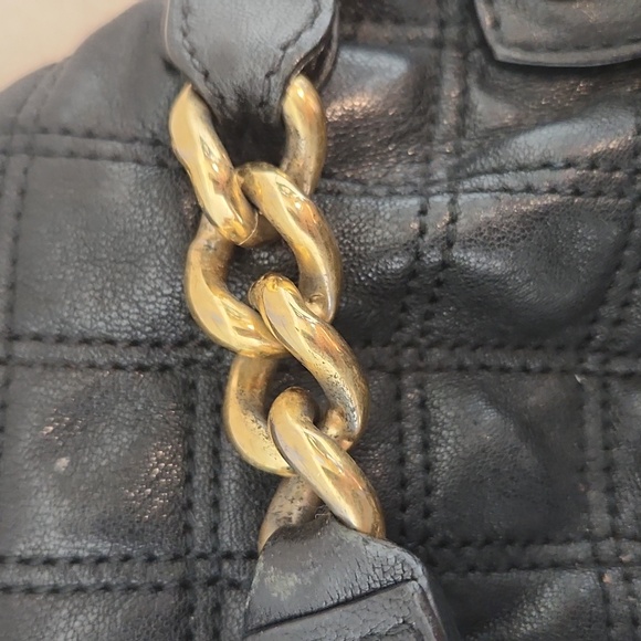 Marc Jacobs quilted leather small Cecilia bag purse black gold chain hardware - Picture 15 of 16